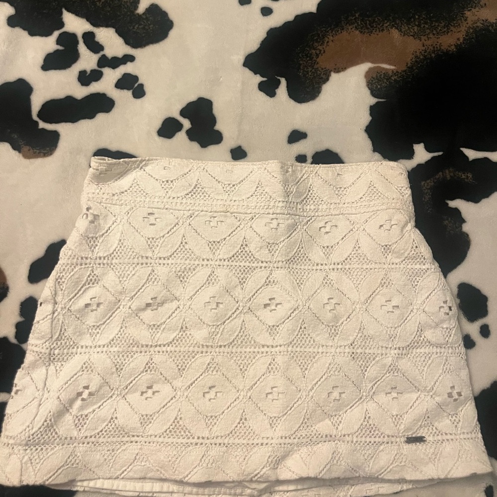 Hollister White Smocked Pencil Mini Skirt